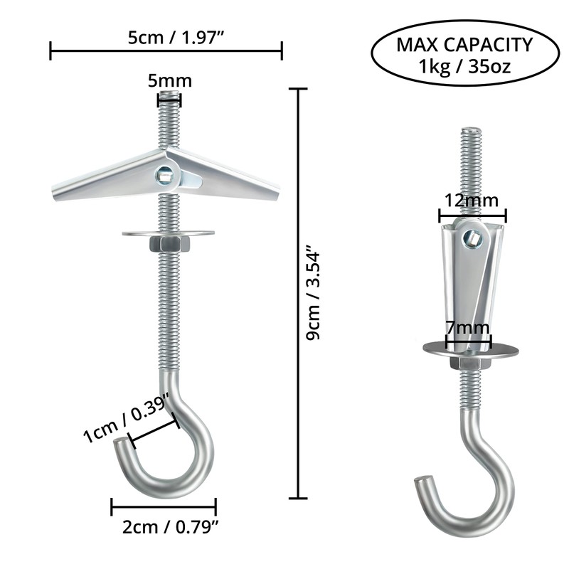 BELLE VOUS Pack of 15 Carbon Steel Spring Folding Dowels