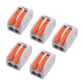 smseace 50 Pcs 2 Port Lever Nut Conductor Compact Wire Connectors Fast Connection Terminal Suitable for Multiple Types of Wires PCT-212-50P