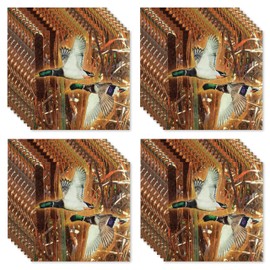 Havercamp Servilletas de almuerzo de pato (32 unidades) 32 servilletas de papel de caza de pato Mallard en auténtico pato de alta resolución y camuflaje. Dimensiones 6.5 x 6.5 pulgadas plegadas.