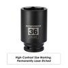 MIXPOWER 1/2" Drive Deep Impact Socket, CR-MO, 36 mm, METRIC,