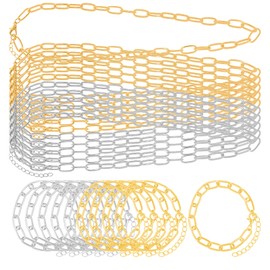 20pcs Chain Bracelets 18 Inches Gold Paperclip Chain Necklace Kit Charm Necklace Alloy Link with Lobster Clasps for DIY Jewelry Bracelet Making Women Men