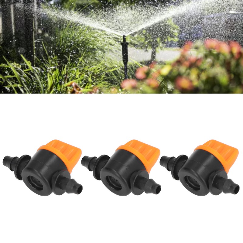 100Pcs 4/7 Barb Valve Irrigation Mini Pipe Water Valve Through