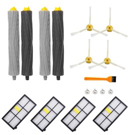 Replacement Kit for iRobot Roomba 800 900 Series 805 860 870 871 880 890 960 980 985 Vacuum Accessories with Main Brushes+Side Brushes+Screws+Filters+Small Brush