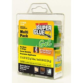 Super Glue 15185 Gel, 12-Pack, .07oz tubes