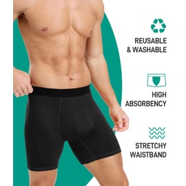 BEENIUBEE BEENIUBEE Incontinence Underwear for Men 150ML Absorbent Washable Reusable Heavy Flow Bladder Cotton Leak Proof Protective Boxer Briefs 5 Pack (Multicolor01, XXX-Large)