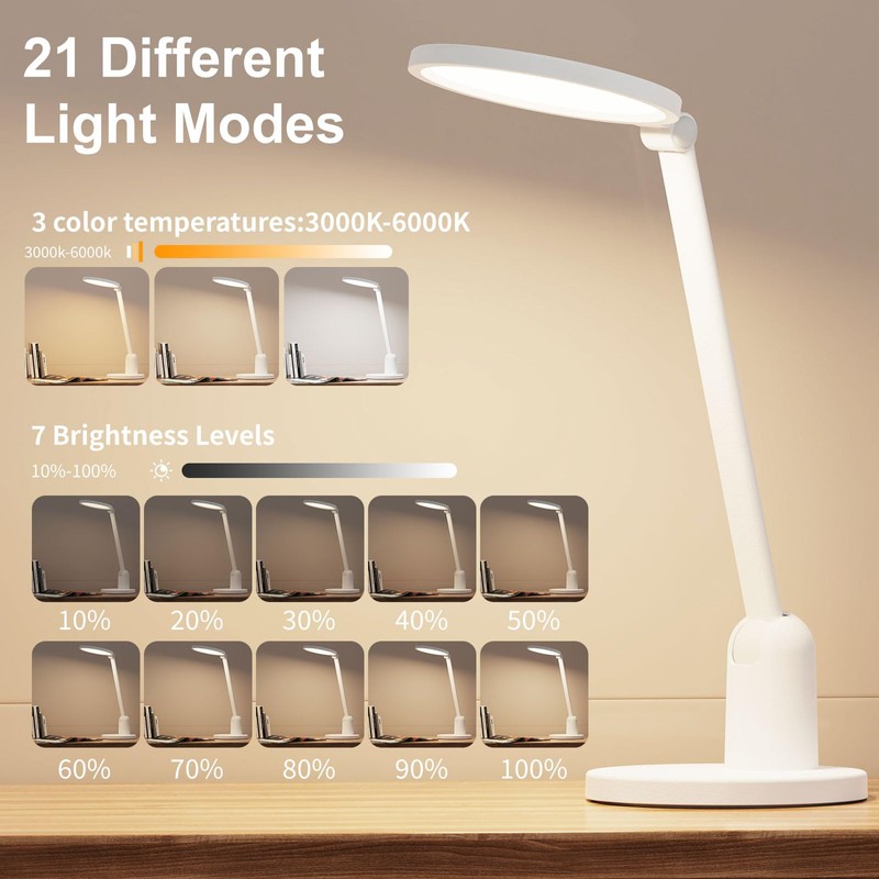 Desk Lamps for Home Office with Stable Base, 1000LM Ultra