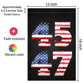 ALDDesigns 45 47 Garden Flag - 2024 President Funny Garden Flag - Rustic Outdoor Garden Flag - 12X18 Garden Flag For Home Decor