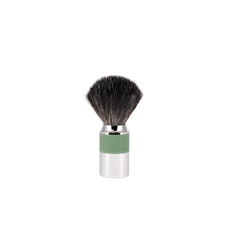 MÜHLE NEO Shaving Brush, chrome-plated and Rubber Grip Handle, sage