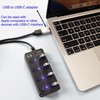 KLAQQED USB Hub 3.0, USB Splitter1 in 4 Out, USB