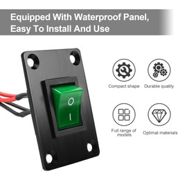 GUETNEU 1Pcs Green LED KCD4 Boat Rocker Switch 2-Position 4-Pin Pre-Wired DPST Panel Switch 16A 250VAC 20A 125VAC, CE