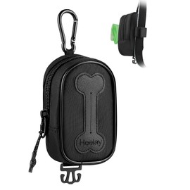 Dog Poop Bag Holder for All Leashes,Hand Free Doggie Waste Bag Dispenser-Velcro/Hook/Carabiner,Dog Poop Bag Dispenser for Leash,Wide Opening,Leash Attachment for Dog Walking,Poop Bags EXCLUDED,Black