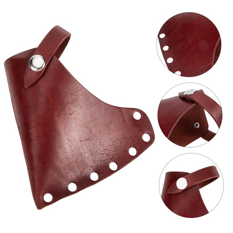 Sosoport 2pcs Cattlehide Hatchet Cover Protective Case for Camping Axe