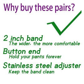 AmazingSky Men's 2" Wide Y-Back Adjustable Elastic Button End Suspenders,Tuxedo Braces for big and tall with 52" Length,Black