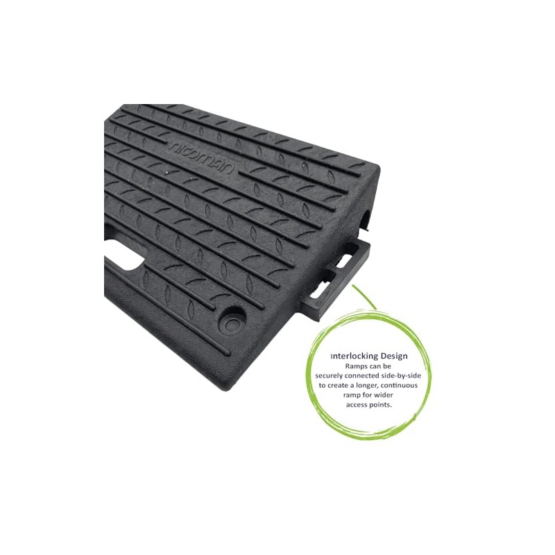 Nicoman Rubber Kerb Ramps, Multiuse Curb Ramp for Vehicles, Wheelchairs,