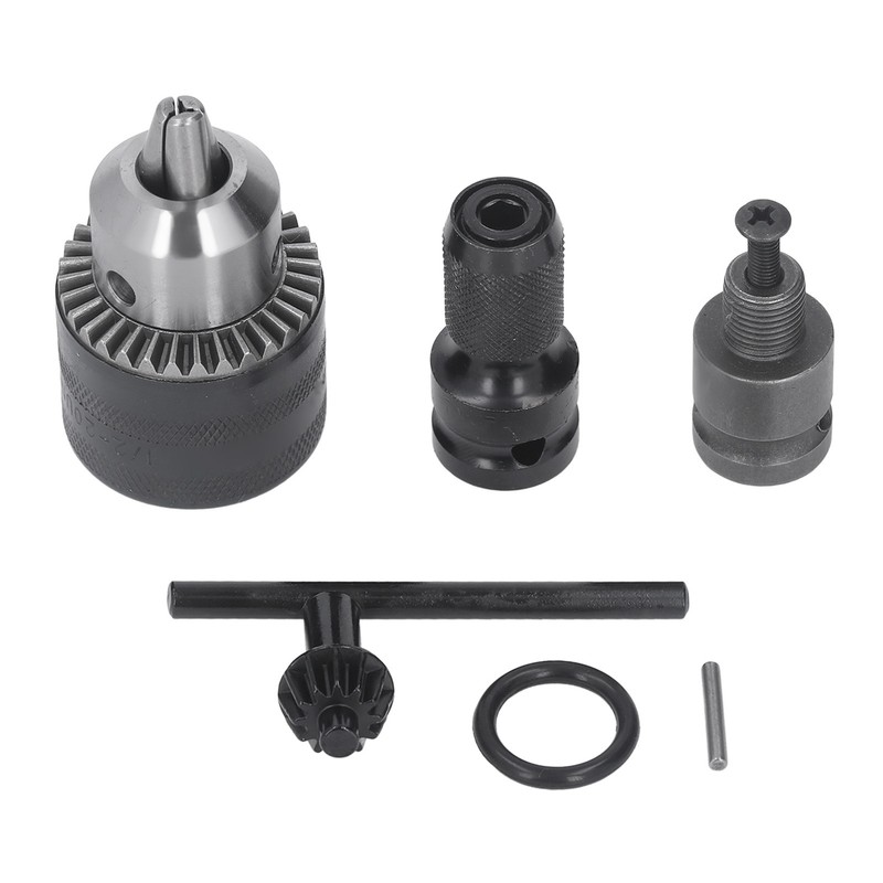 3 Jaw Drill Chuck 1/16‑1/2in with Tightening Key for Impact
