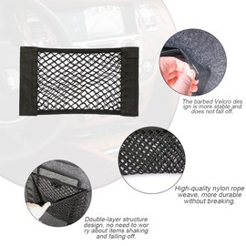 Mesh Cargo Net for Car, Universal Stretchable Trunk Storage Net Wall Sticker Organizer Elastic Pouch Bag for Cars, SUV, Home, Auto Interior Accessories (Small)