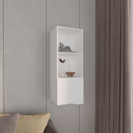 Benicabaly Compact Wall-Mounted Storage Cabinet for Modern Homes, Sleek Design with One Door and Two Shelves, Ideal for Bathrooms or Kitchens