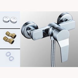 bathroom shower tub faucet wall-mounted shower taps for bathroom wall mounted bathroom sink tap Single lever shower faucet brass bathroom faucet G1/2 inch bathroom accessories,Chrome B ( Color : Chrom