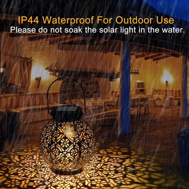 GolWof Solar Lantern Outdoor, LED Solar Light, Waterproof Decorative, Bronze,