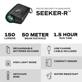 Police Security 98687 Seeker R 150 Lumens Rechargeable LED Keychain