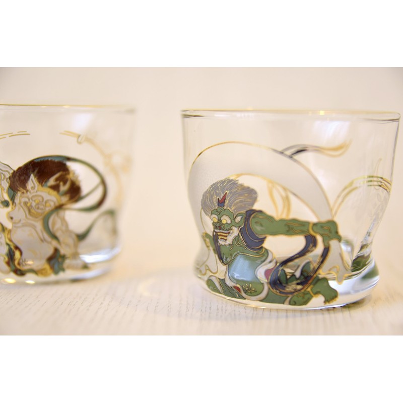 ADERIA S6226 Japanese Sake Glasses, Fujin and Thunder Sake Glass