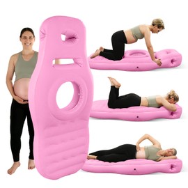 Toggloo Inflatable Full Body Pregnancy Pillow, Full Body Maternity Airbed with Belly Hole for Comfort – Best Prone Sleeping Support for Pregnant Women, Includes Electric Air Pump, Pink