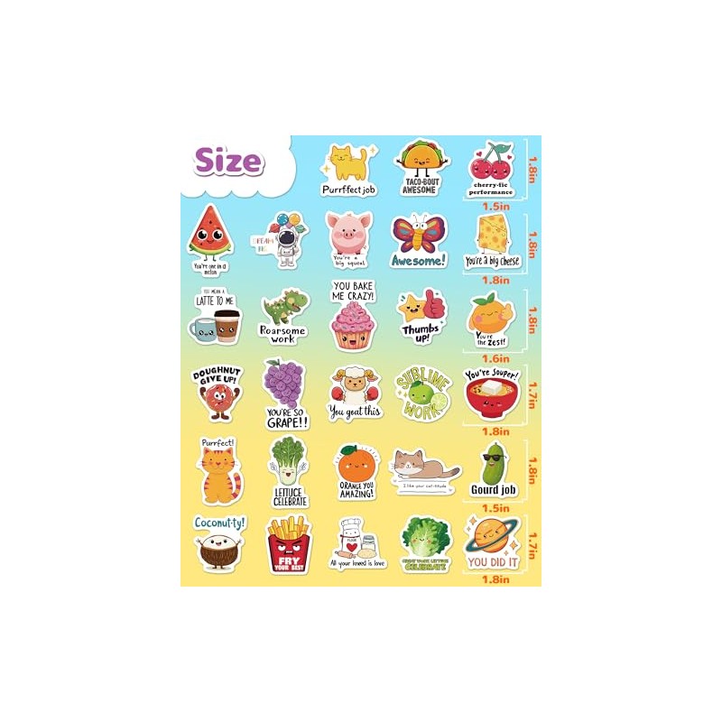pcnearty 100 Pcs Cute Stickers for Kids, Waterproof Water Bottle