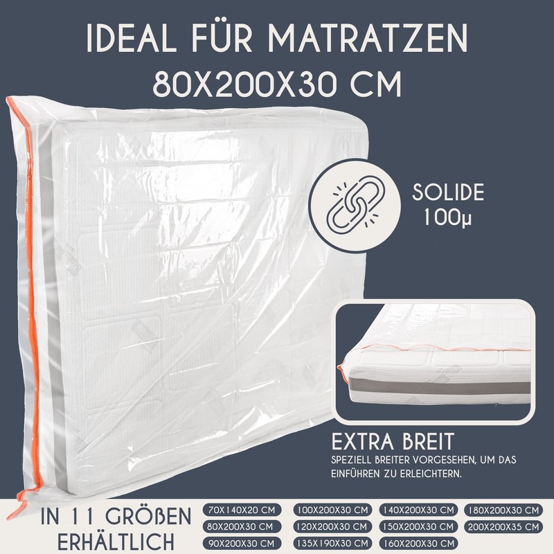 Plastic Mattress Cover 80 x 200 cm (Thickness 30 cm)