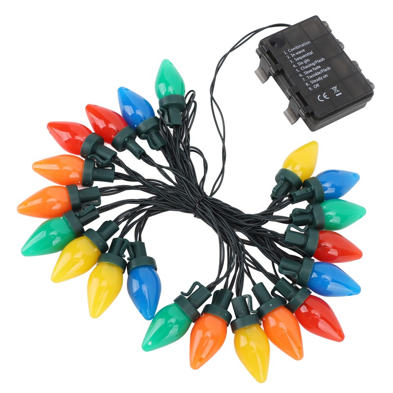 C9 LED Christmas String Lights 16.4ft 20 LED Waterproof C9