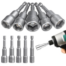 LEAUNGYOO Hex Socket Bit 2.6 in (65 mm) Socket Adapter, 10 Manual and Electric Type Socket Wrench Insertion Angle 0.25 inch (6.35 mm) Impact Driver Socket Hex Shaft Socket Adapter for Electric Drills