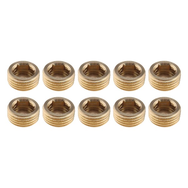 eMagTech 10-Piece Brass Blanking Plug, Hexagonal Socket Pipe Fitting, 3/8