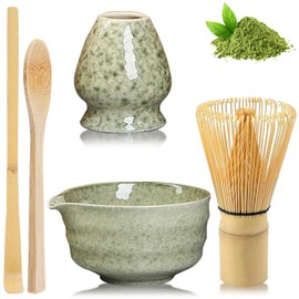Matcha Tea Set, Matcha Set, Matcha Stirrer, Matcha Whisk, Matcha Bowl Made of Ceramic, Matcha Bowl with Spout, Matcha Stirrer Stand and Bamboo Spoon, Matcha Accessories Gift Set