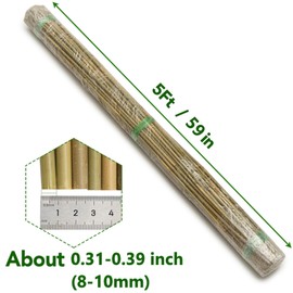 Taoskai Taoskai 70 Pcs Bamboo Stakes, 5 Feet Natural Bamboo Garden Stakes for Plant, Garden Bamboo Plant Sticks for Plants Support, Tomato, Beans, Vegetable, Trees and Climbing Plants