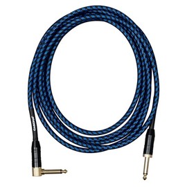 Cascha Professional Line Guitar Cable, Angled, Tweed Blue, 6 m