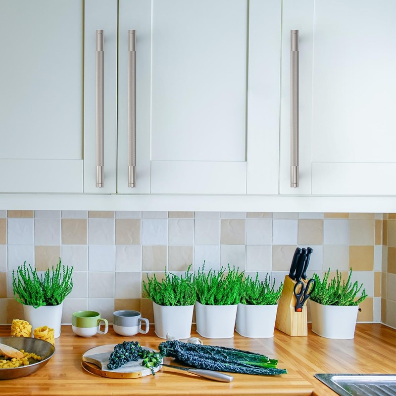 Coinkoly 10 Pack 7"(177mm) Brushed Satin Nickel Cabinet Pulls Knurled