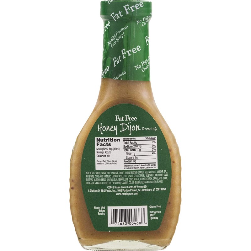 Maple Grove Farms Fat Free Honey Dijon Dressing, 8 Ounce