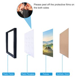HUKONHEP 6x6 Black Picture Frames, Photos Frame with Plexiglass, Wall Gallery Photo Frames, Horizontal and Vertical for Wall Mounting and Tabletop, Home Office Decoration