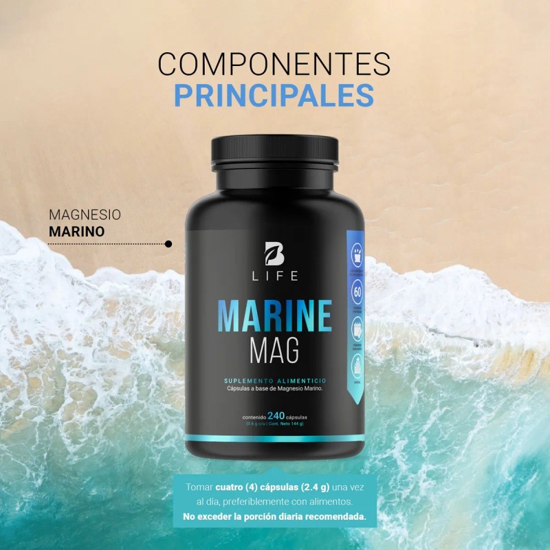 Magnesio Marino De 240 Cápsulas 100% Natural B Life