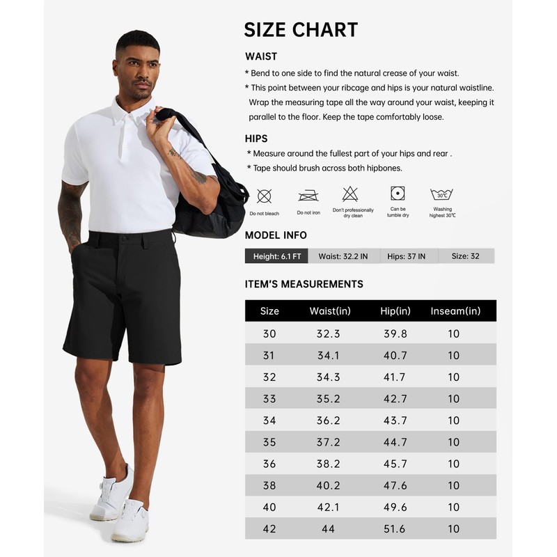 Willit Men's Golf Shorts Stretch Work Dress Shorts Quick Dry