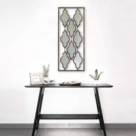 All American Collection New Aluminum/Metal Wall Decor with Frame 10"x24" (Moroccan Mirrors)