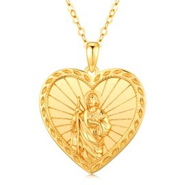 TwoAnts Saint Jude Necklace 925 Sterling Silver St Jude Pendant Protection Catholic Jewellery Religious Gifts for Women