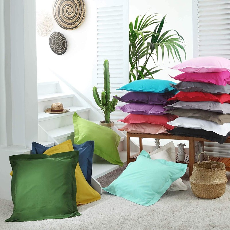 2 x 100% Cotton Pillowcases 63 x 63 cm White