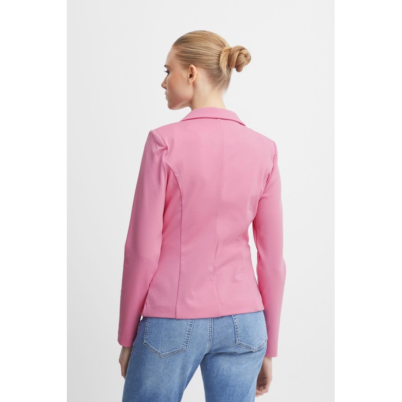 ICHI IHKATE BL Women's Blazer, Short Stretch Jacket, One-Button, with