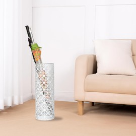 Concepts 8x20 inch Heavy Duty Metal Umbrella Stand - Durable Storage Holder for Umbrellas - Indoor and Outdoor Use - Stylish and Modern Organizer for Entryways. (White Flower Lace)