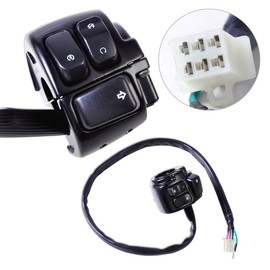 Szmsmy Black 1 Inch Handlebar Horn Turn Signal Lamp Control Switch for Harley Motorcycles