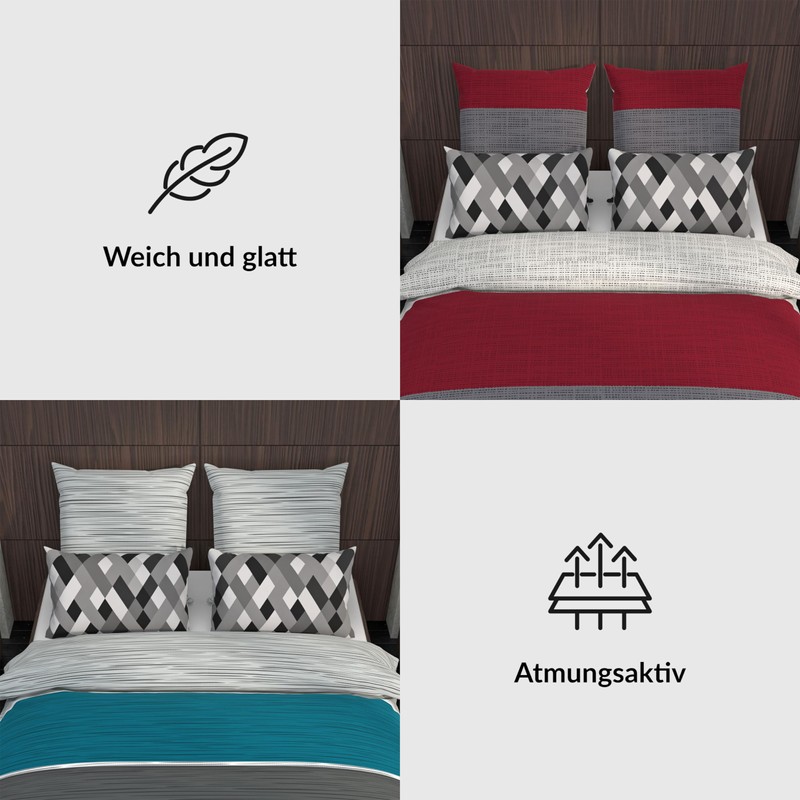 LARAWELL Cushion Cover 80 x 80 cm Cotton Grey Black