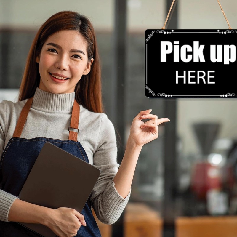 Order Here and Pick Up Here Signs Double-Sided Order Here