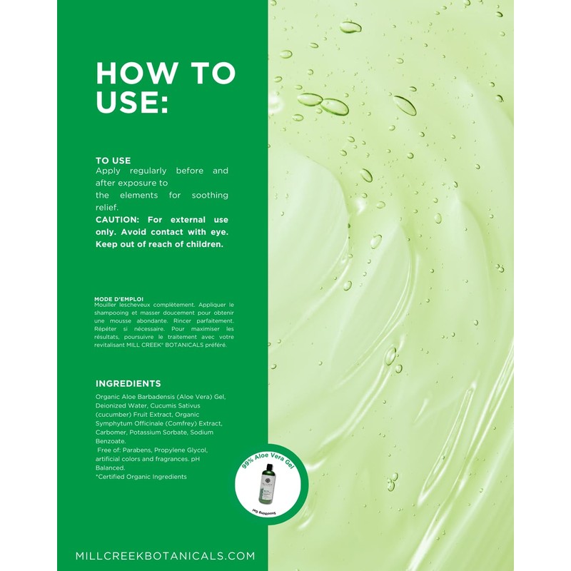 Mill Creek Aloe Vera Gel, 8 Ounce