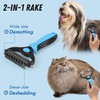 Mumoo Bear Pet Grooming Combo - Blue Deshedding Brush with
