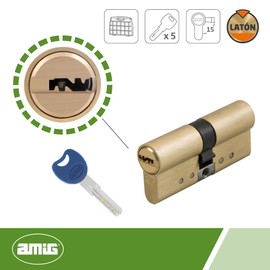 Amig 21538 Mod. 10000 High Security Cylinder, Matte Brass, 70 mm